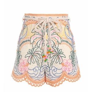 Zimmermann ginger Tropical Embroidered Shorts size 1
